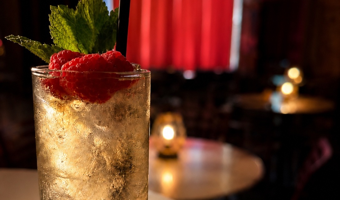 A finished Dabney & Co. craft cocktail — the kind a cocktail kit makes at home
