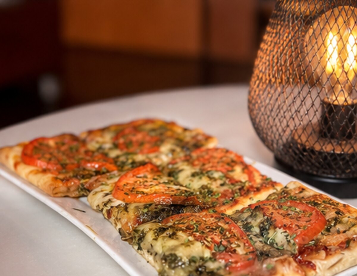 Dabney & Co. menu book — herbed tomato flatbread